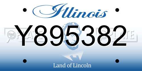 Y895382 Illinois License Plate