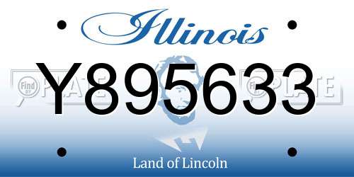 Y895633 Illinois License Plate