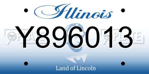 Y896013 Illinois License Plate
