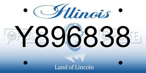 Y896838 Illinois License Plate