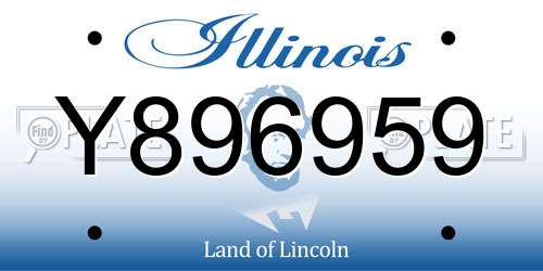 Y896959 Illinois License Plate