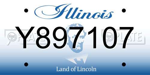 Y897107 Illinois License Plate
