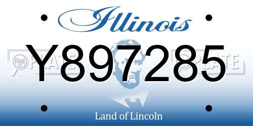 Y897285 Illinois License Plate