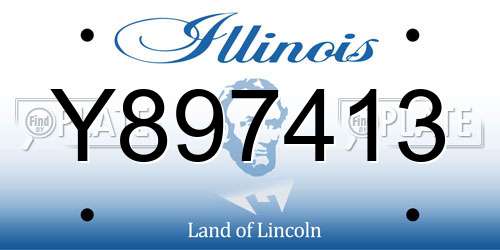 Y897413 Illinois License Plate