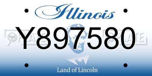 Y897580 Illinois License Plate