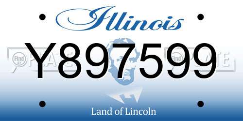 Y897599 Illinois License Plate