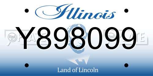 Y898099 Illinois License Plate