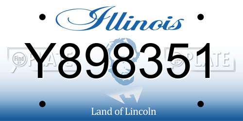 Y898351 Illinois License Plate