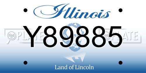 Y89885 Illinois License Plate