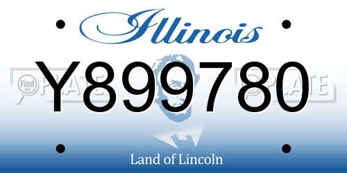 Y899780 Illinois License Plate