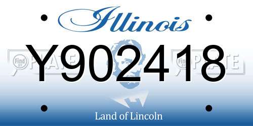 Y902418 Illinois License Plate