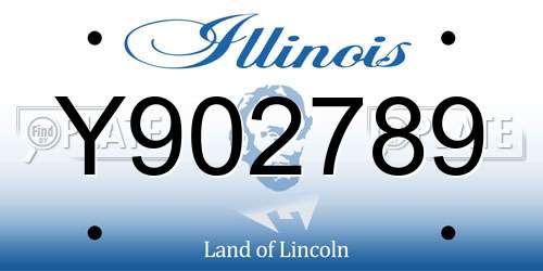 Y902789 Illinois License Plate