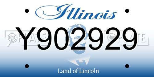 Y902929 Illinois License Plate