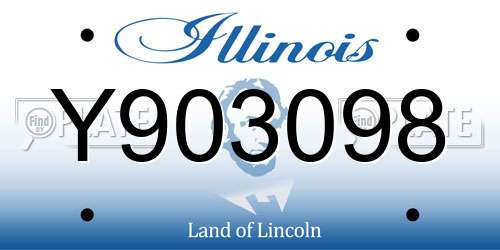 Y903098 Illinois License Plate