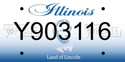 Y903116 Illinois License Plate