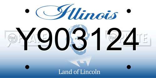 Y903124 Illinois License Plate