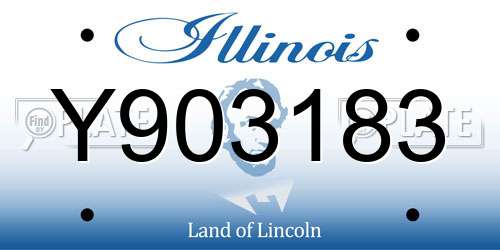 Y903183 Illinois License Plate