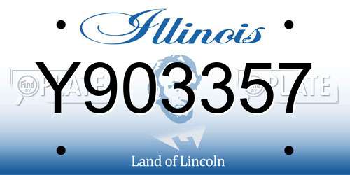 Y903357 Illinois License Plate