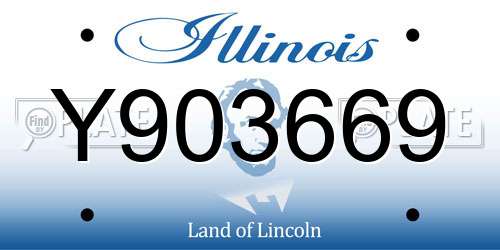 Y903669 Illinois License Plate