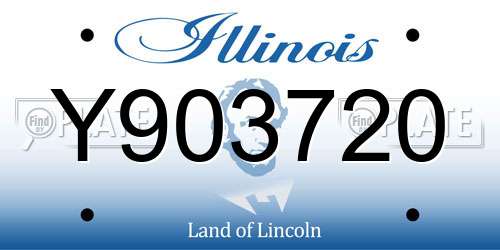 Y903720 Illinois License Plate