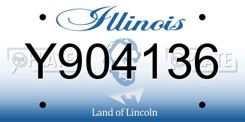 Y904136 Illinois License Plate