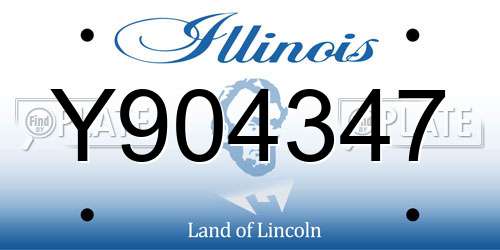 Y904347 Illinois License Plate