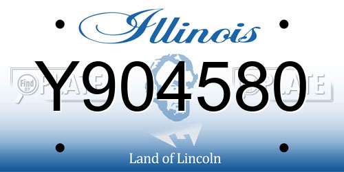 Y904580 Illinois License Plate