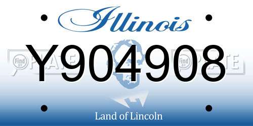 Y904908 Illinois License Plate