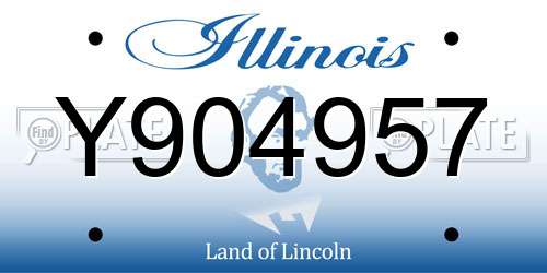 Y904957 Illinois License Plate