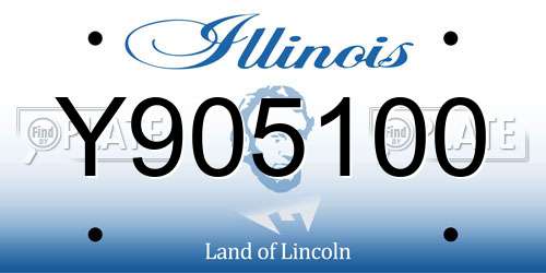 Y905100 Illinois License Plate