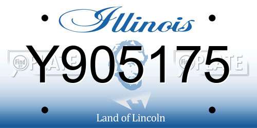 Y905175 Illinois License Plate