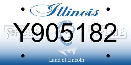 Y905182 Illinois License Plate