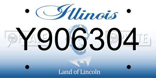 Y906304 Illinois License Plate