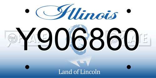 Y906860 Illinois License Plate