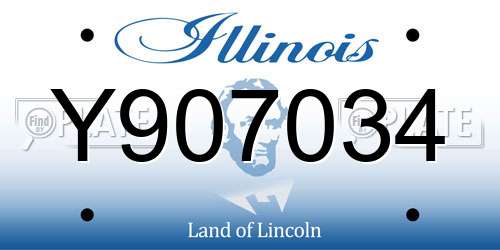 Y907034 Illinois License Plate