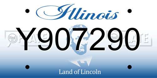 Y907290 Illinois License Plate