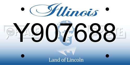 Y907688 Illinois License Plate
