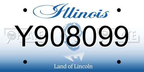 Y908099 Illinois License Plate
