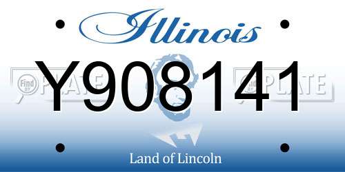 Y908141 Illinois License Plate