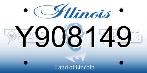 Y908149 Illinois License Plate