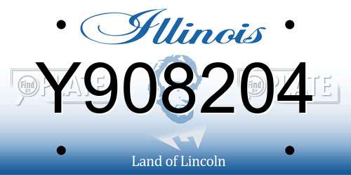 Y908204 Illinois License Plate
