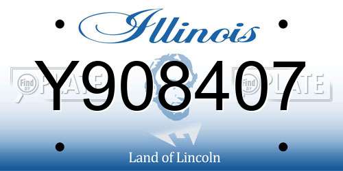Y908407 Illinois License Plate