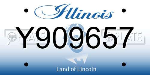 Y909657 Illinois License Plate