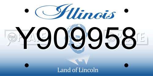 Y909958 Illinois License Plate