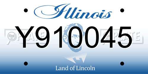 Y910045 Illinois License Plate