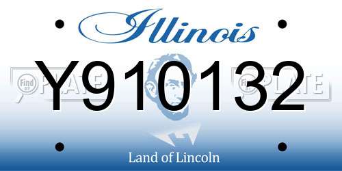 Y910132 Illinois License Plate