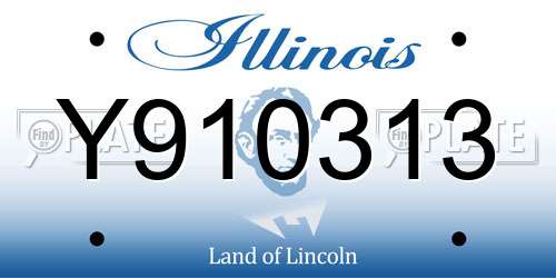 Y910313 Illinois License Plate