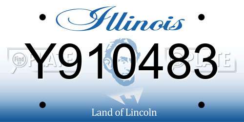Y910483 Illinois License Plate