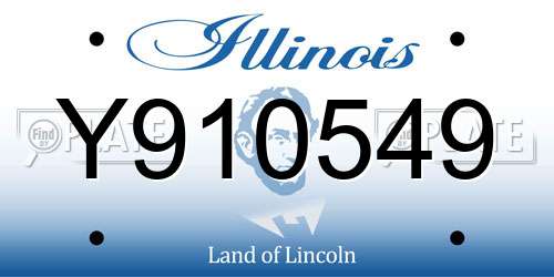 Y910549 Illinois License Plate
