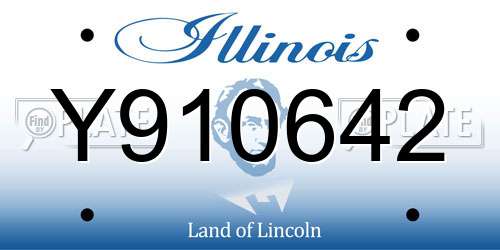 Y910642 Illinois License Plate